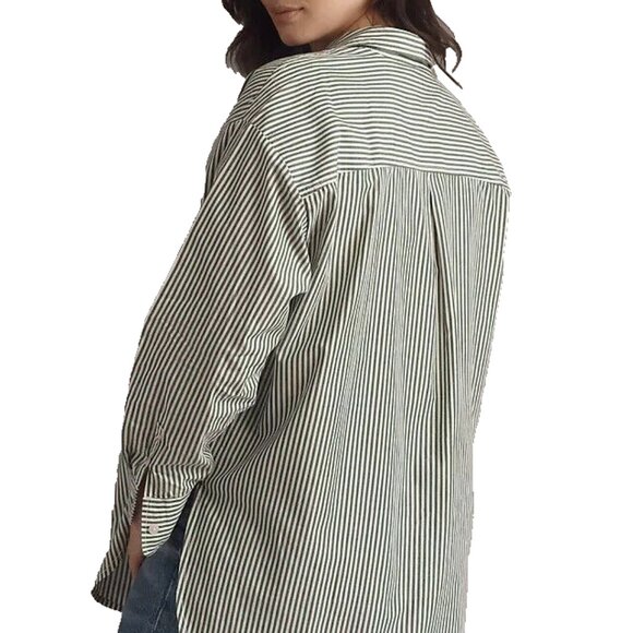 The Bennet Button Down Shirt by Maeve Women Size SP Green - Picture 2 of 14